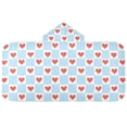 thumbnail image 5 of Yayeee Kids Hooded Towel with Hand Pockets Beach Soft Absorbent Bath Wrap 50 x 23.5 inch, Light Blue Checkered Heart, 5 of 5