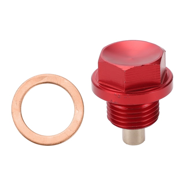 Tornillo de drenaje de aceite universal Unique Bargains, tapón de drenaje de aceite, tuerca de drenaje de cárter, perno M20x1.5, aleación de aluminio roja, 1 juego