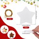 thumbnail image 2 of 1 caja de 12 adornos de estrellas de cerámica, adorno de porcelana para árbol, colgante de estrella blanca con 12 discos de cerámica esmerilados en blanco con pentáculo colgante de hilo dorado., 2 of 5