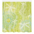 thumbnail image 3 of Ambesonne Animal Shower Curtain, Dragonfly over Mandala, 69"Wx84"L, Green White, 3 of 5