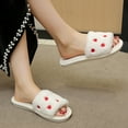 thumbnail image 5 of Aueoeo Women's House Slipper Heart Graphic Decr Open Toe Comfy Fuzzy Shoes Casual Bedroom Outdoor Slippers, 5 of 6