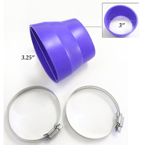 3"-3.25" Air Intake Intercooler Rubber Coupler With Clamps BLUE