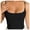 a-142Black34, variant on VNKIDY Womens Solid Color Square Neck Sleeveless Thin Spaghetti Strap Fitted Top For Daily Wear Casual Layering Everyday Outings Brown XS
