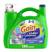 Gain Odor Defense Liquid Laundry Detergent, Super Fresh Blast Scent, 194 fl oz, 134 Loads