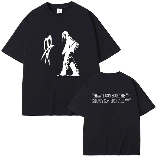 Camiseta de rapero Ken Carson Opium Merch Tour para hombre, Playboi Carti Ken Carson AGC Album, camiseta de gran tamaño de Hip Hop, ropa de calleT-Z03778-Black