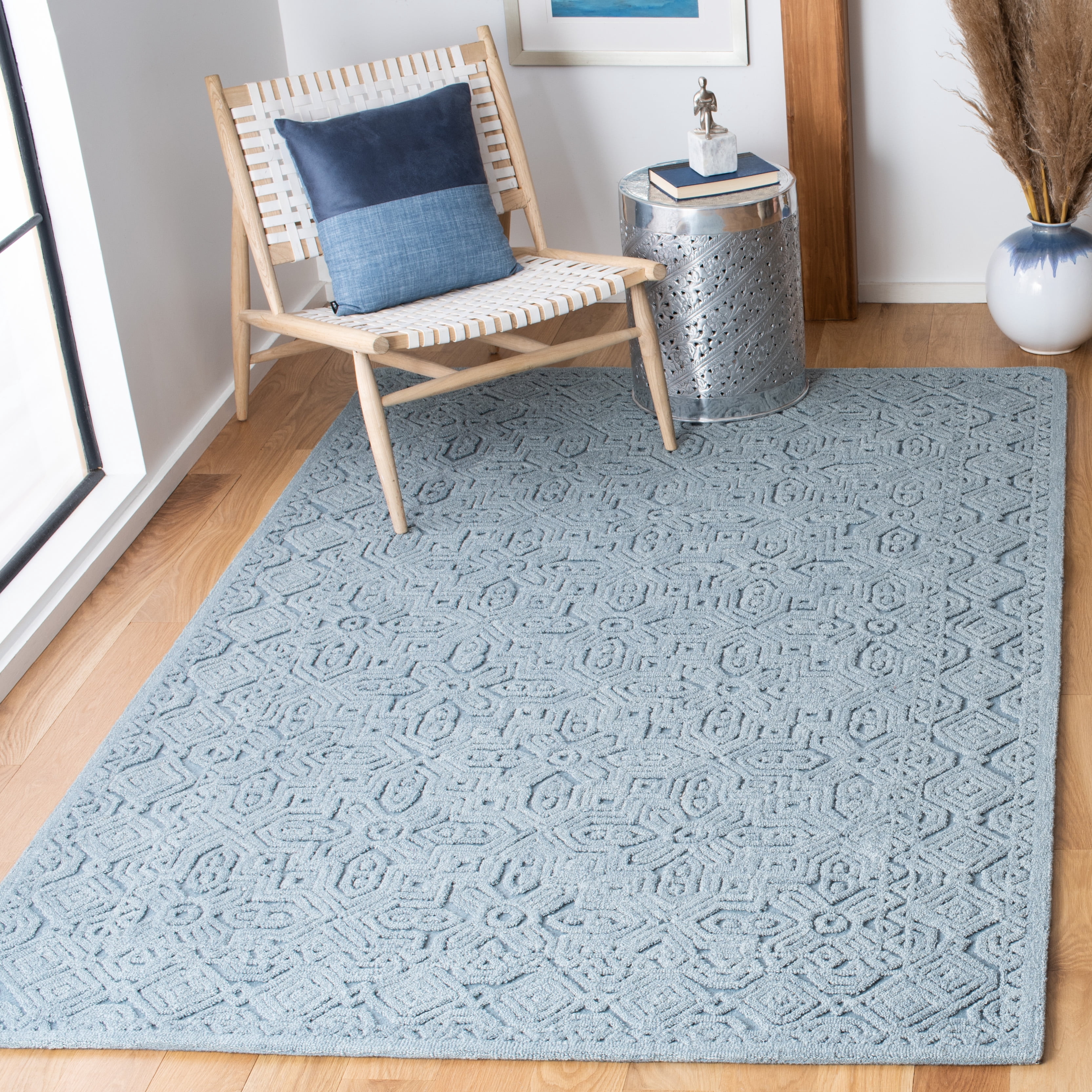 SAFAVIEH Textural Dinah Geometric Area Rug, Blue, 5' x 8'