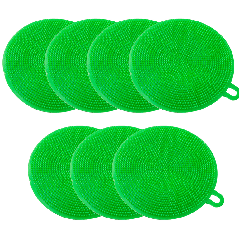Silicone Dish Scrubber, 7 Pack Silicone Sponge Dish Brush Food Grade BPA  Free Reusable Rubber Sponges Dishwasher Safe and Dry Fast for Kitchen Dish