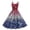 Royal Blue, variant on 4th of July Dress Women American Flag 250th Patriotic High Waist Sleeveless Midi Dress with Metallic Silver Accents and Spaghetti Straps Sky Blue M