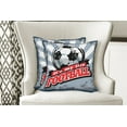 thumbnail image 4 of Ambesonne Sports Throw Pillow Cover 2 Pack, Grungy Football Pop Art, 20", Blue Black Red, 4 of 6
