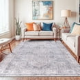 thumbnail image 6 of World Rug Gallery Transitional Distressed Vintage Machine Washable Indoor Area Rug- BLUE 3'3"x5, 6 of 8