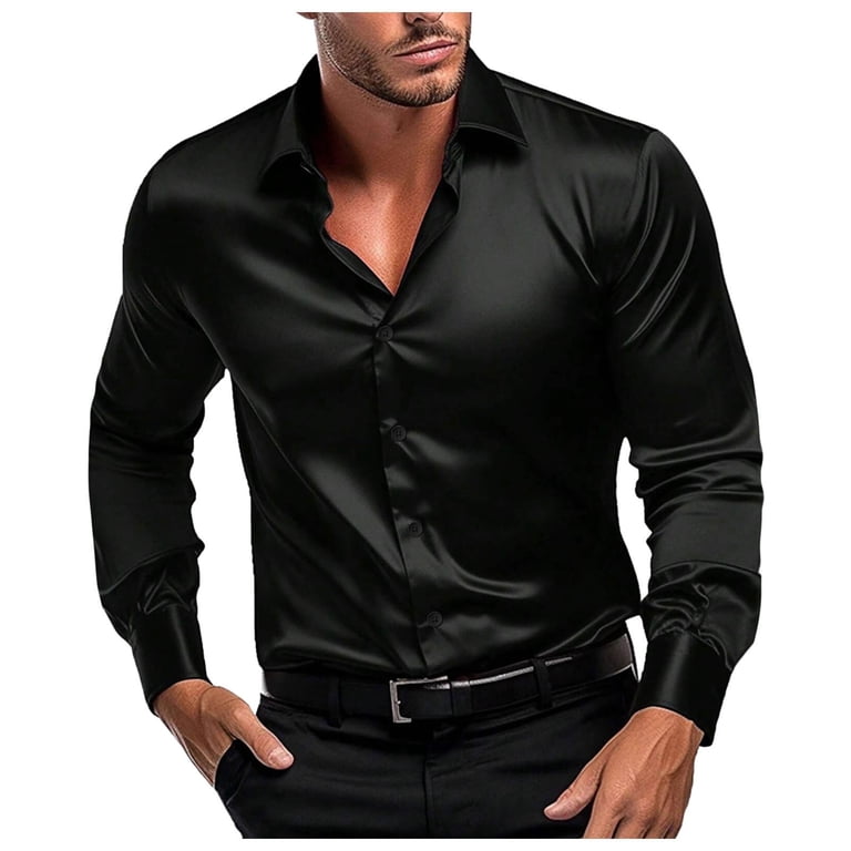 Men's Slim Fit Long Sleeve Dress Shirt - Stretch -Free, Formal Wedding/Prom, Button Down, Machine Washable - Walmart.com Men's Slim Fit Long Sleeve Dress Shirt - Stretch -Free, Formal Wedding/Prom, Button Down, Machine Washable - Walmart.com
