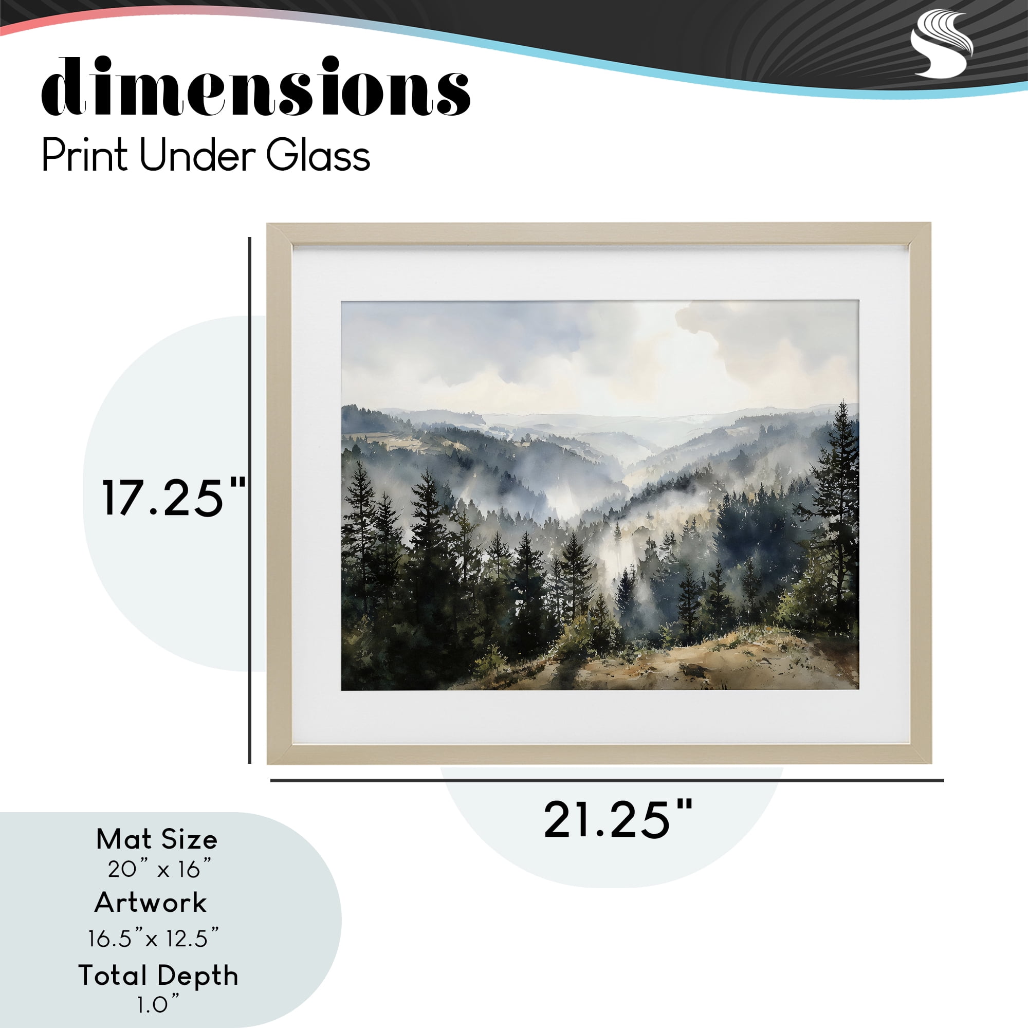 Stupell Industries Misty Tree Tops Vista Birch Framed Print Under Glass, design by Franklyn Gregory