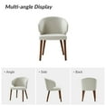 thumbnail image 6 of Dining Chairs Set of 4 Wingback Accent Chair Upholstered Armrest Solid Wood Legs Living Room Kitchen Restaurant Beige, 6 of 8