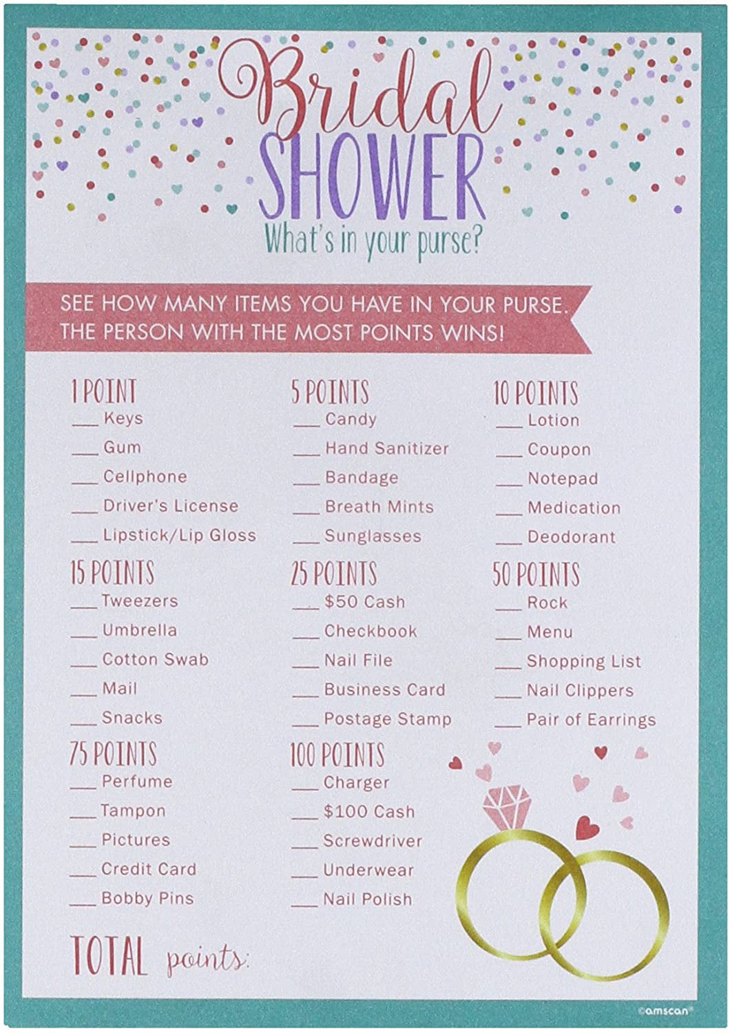 Whats In Your Purse? Bridal Shower Game - Walmart.com - Walmart.com