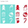 thumbnail image 1 of Lychee Life Feliz Navidad autoadhesivo serigrafía plantilla malla transferencias reutilizable para camisetas bolsos manualidades Diy, 1 of 4