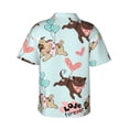 thumbnail image 3 of Kll Men'S Hawaiian Shirt Short Sleeve Button Down Beach Shirts-Cute Pug Dogs, 3 of 8