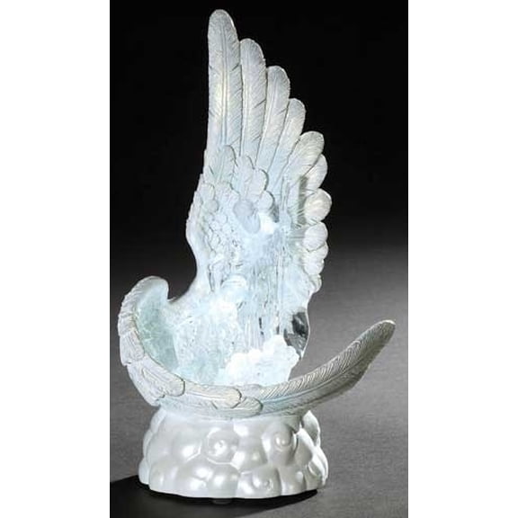 Roman 9.75" Clear and White Holy Family in Angel Wing Christmas Figurine