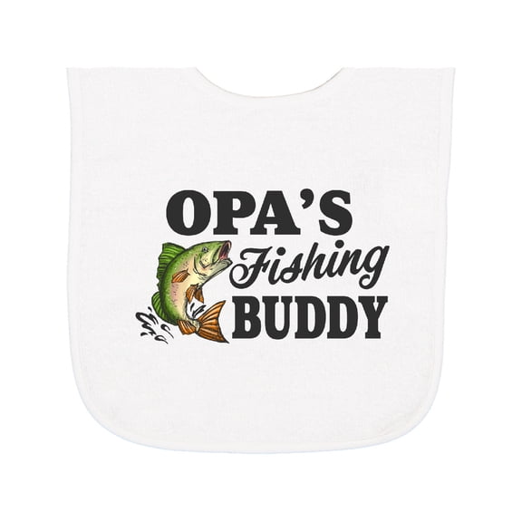 Inktastic Opa's Fishing Buddy Baby Terry Cloth Bib