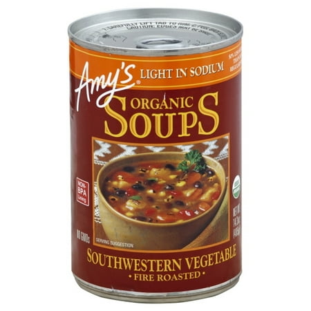 Amy's Organic Fire Roasted Southwestern Vegetable Soup, Light in Sodium, Vegan,