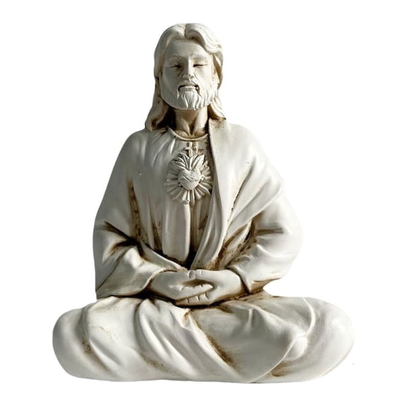 Necvior Resins Holy Sitting Meditating Statue Inspirational Decoration for Home Office