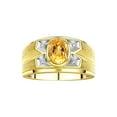 thumbnail image 1 of RYLOS Men's Rings 14K Yellow Gold Rings Classic Designer Style 8X6MM Oval Gemstone &  Diamond Ring Citrine November Birthstone Rings For Men Size 12, 1 of 7