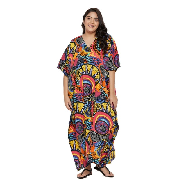 Caftans Longs pour Femmes Grande Taille Robe Caftan Robe de Soirée Fête Été Plage Robe d'Été Manches Kimono Longues Robes Décontractées en Ligne