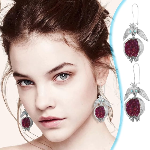 Xihbxyly Liquidación de verano Nuevos pendientes de oro con granada, joyería de moda europea y femenina.