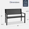 thumbnail image 2 of Best Choice Products Outdoor Metal Bench Patio Garden Bench, 790lb Capacity, Steel Slatted Seat with Armrests, 2 of 7
