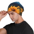 thumbnail image 3 of Xecao Elegant Sunset Sunflower Print Beanie Knitted Hat for Men Women, Winter Fashion Knit Cuffed Caps Unisex, 3 of 7