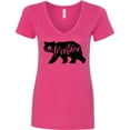 thumbnail image 3 of Inktastic Montana Black Bear Silhouette Women's V-Neck T-Shirt, 3 of 5