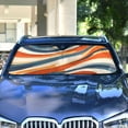 thumbnail image 4 of Yayeee Car Windshield Sun Shade Universal Fit Foldable Front Window Visor Protector, Size 57"x31.5", Beige Abstract Wavy, 4 of 8