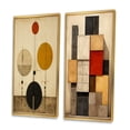 thumbnail image 3 of Designart "Conversing with Geometry Retro Artistry II" Modern Geometric Framed Wall Art Set Of 2 - Modern Gold Framed Canvas Set For Living Room Decor, 3 of 6
