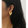 thumbnail image 4 of Gold Rectangle Stud Earrings For Women, Gold statement Earrings Dainty Thick Stud Earrings Gold Square Heart Pearl Wrinkle Irregular Drop Earring Minimalist Geometric Earrings, 4 of 5