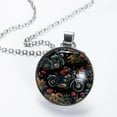 thumbnail image 2 of Motorcycle Stunning Glass Circular Pendant Necklace - Women's Necklaces Collection, 2 of 5