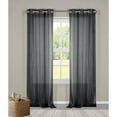 thumbnail image 2 of Metallico Faux Linen Grommet Window Curtain Set, 2 of 2