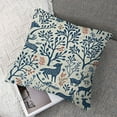 thumbnail image 7 of Woodland Fluffy Throw Pillow Cushion Cover, Forest Animal and Floral Element Silhouettes in Blue Birds Bunnies Fox Deer, Decorative Square Accent Pillow Case, Violet Blue White, 7 of 7
