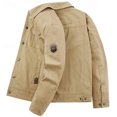 thumbnail image 6 of Men's Cargo Pocket Jacket Fashion Solid Color Outdoor Climb Pocket Long Sleeve Cargo Jackets Durable Breathable Workwear Top for Men, 6 of 9