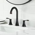 thumbnail image 3 of PARLOS Classic Durable Luxury Widespread 2-Handle Bathroom Sink Faucet, Oil Rubbed Bronze, 3 of 10