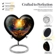 thumbnail image 3 of Peacock Feathers Ashes Urns Human Remains - Urn For Human Ashes Adult Men - Urns For Women Human Ashes - Adult Heart Shaped Cremation Urns - Funeral Ashes Urn - Peaceful Peacock Urn ( 3inch, 1pcs), 3 of 5