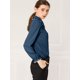 thumbnail image 4 of Blusa De Manga Larga Con Cuello Peter Pan Y Volantes Para Mujer Azul real XL, 4 of 6