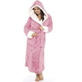 thumbnail image 2 of HSHMT Women's Sleepwear Women Winter Plush Lengthened Shawl Bathrobe Home Clothes Long Sleeved Robe Coat, 2 of 9