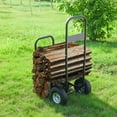 thumbnail image 4 of Earth Worth Rolling Firewood Rack - Log Dolly with Steel Frame, Black, 4 of 5