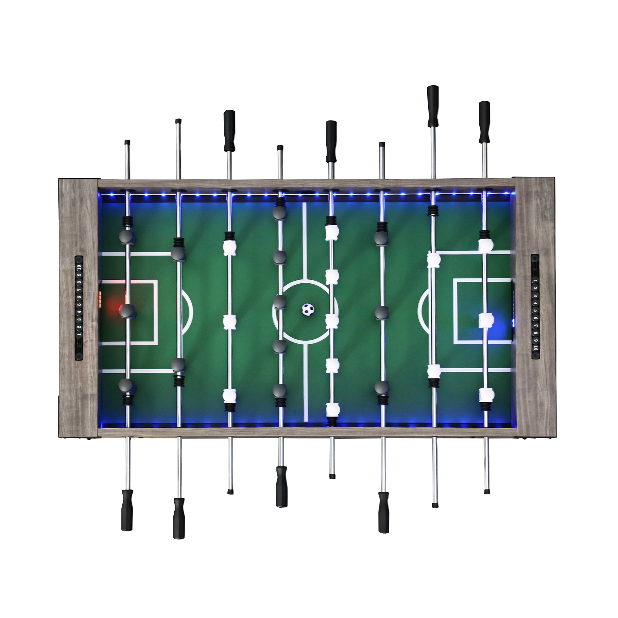 56" LED Light Up Foosball Table with Smart and Manual Scoring for Home Game Room Family Party