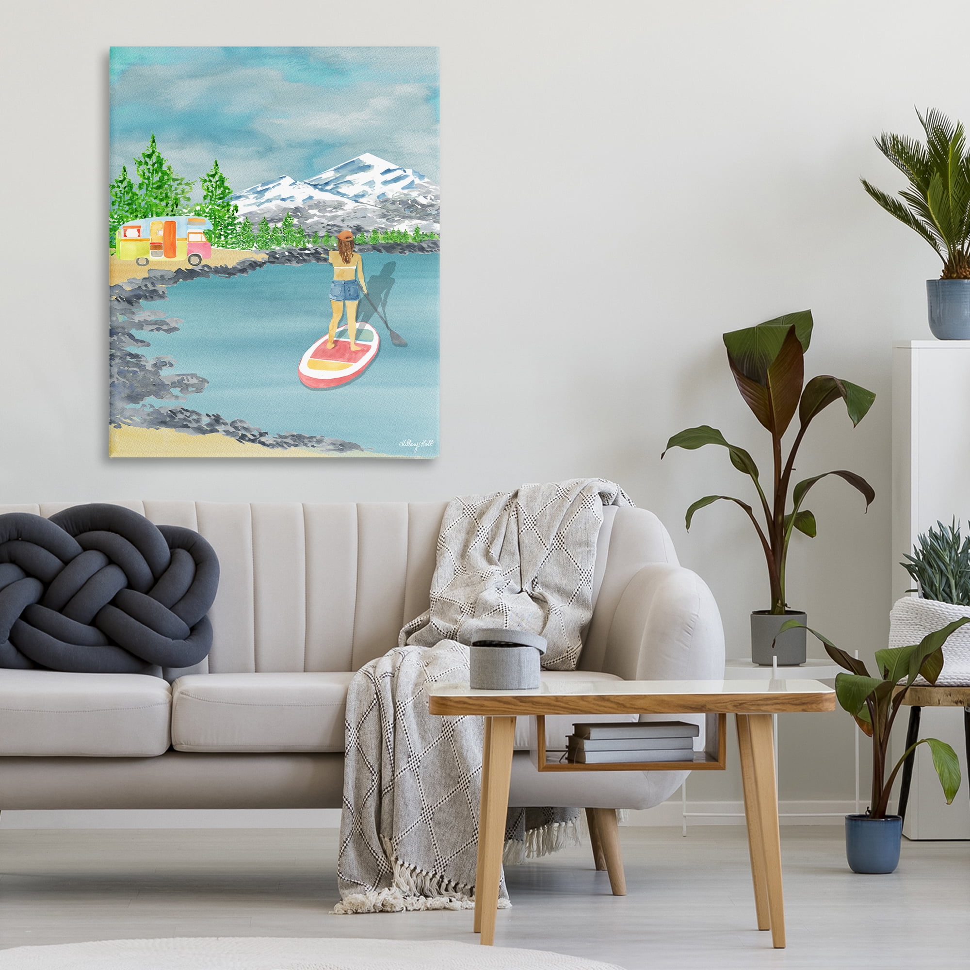Stupell Industries Lake Tahoe Paddle Boarding Canvas Wall Art, design by Hillary Holt