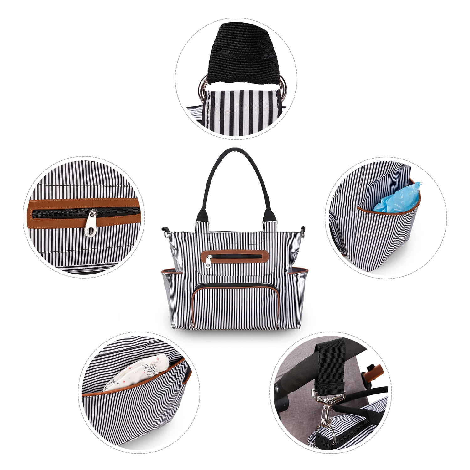 SPEKSEE Versatile Large Capacity Mommy Bag Diaper Tote with Multiple Accessories for Outdoor Use