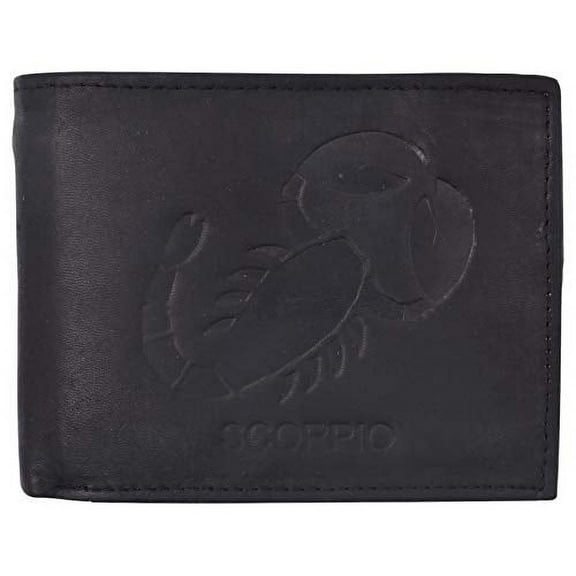 Scorpio Zodiac Sign Bifold Trifold Genuine Leather Men's Wallets