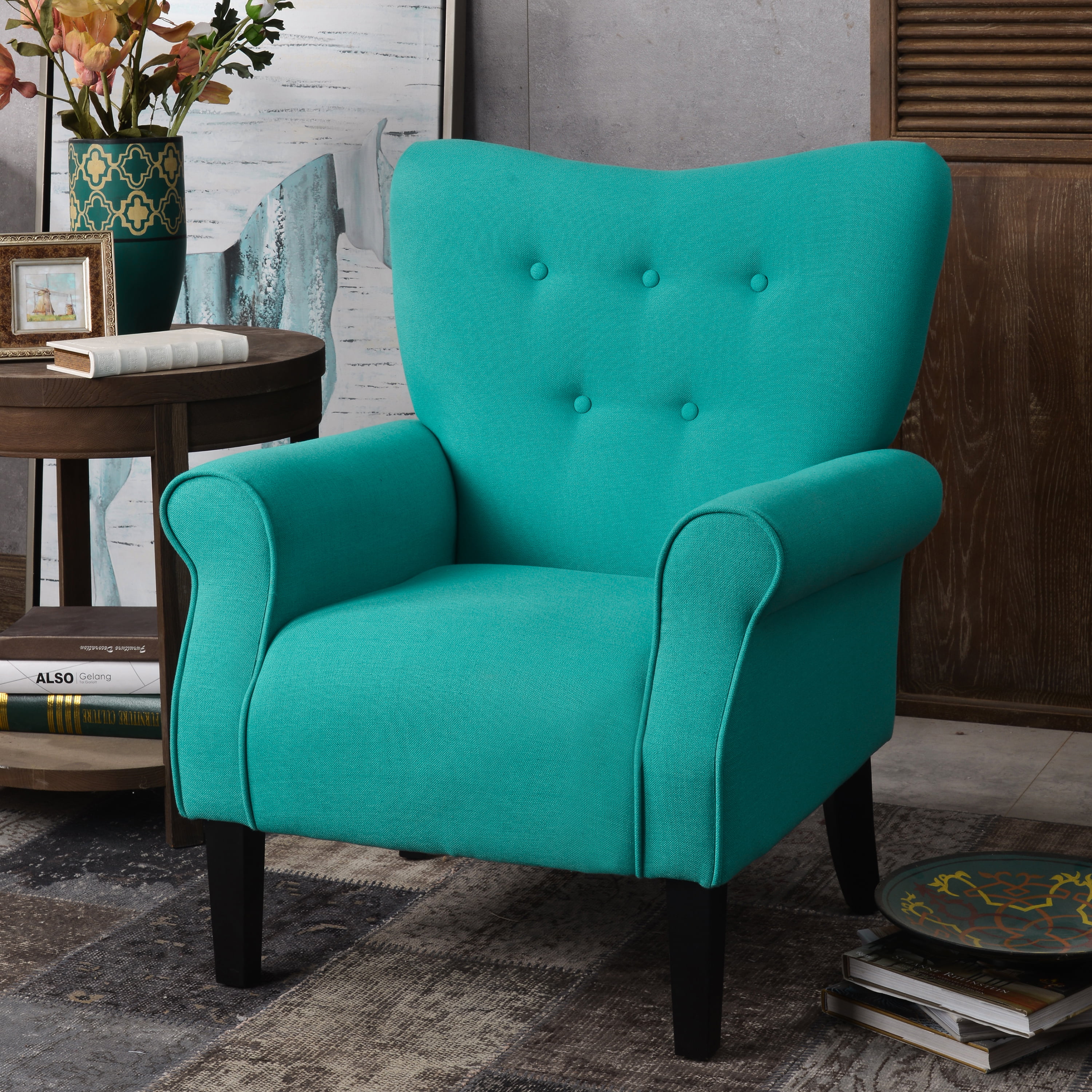 Perfect for Dining Living Room Bedroom Lounge Office Storeinuk Accent Chair Linen Fabric Cosy Tub Chair Wing Back Occasional Chairs 