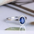 thumbnail image 4 of HeartsAndYou 1.4ct Natural Oval Blue Sapphire Ring Bezel Set Solitaire 14k SOLID White Gold, 4 of 9