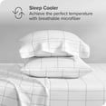 thumbnail image 3 of Bare Home Ultra-Soft Sheet Set - Premium 1800 Collection - Deep Pockets - 4-Pieces - Queen, Grid - White/Gray, 3 of 8