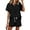 Black, variant on Womens Pajamas Sets Button Down Tops and Drawstring Shorts With Pockets Two Piece Lounge Sets Oufits